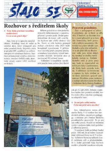 Prázdninové číslo školního zpravodaje Stalo se je tady!